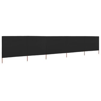 Windscherm 5-panelen 600x120 cm stof zwart 2