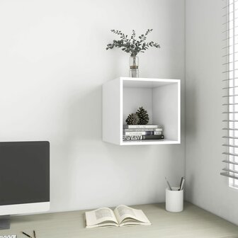 Wandkast 37x37x37 cm bewerkt hout wit 1