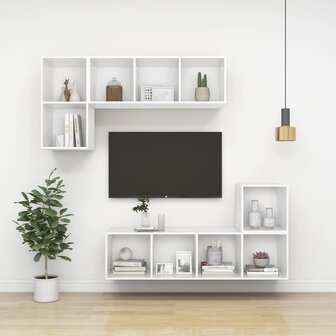 Wandkast 37x37x37 cm bewerkt hout wit 8