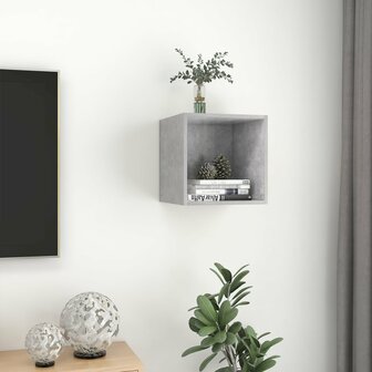 Wandkast 37x37x37 cm bewerkt hout betongrijs 4