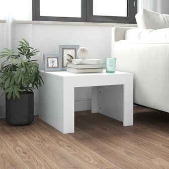 Salontafel 50x50x35 cm bewerkt hout wit 1