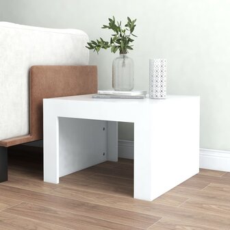 Salontafel 50x50x35 cm bewerkt hout wit 3