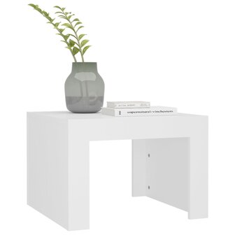 Salontafel 50x50x35 cm bewerkt hout wit 4