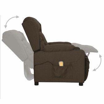 Sta-op-massagestoel stof donkerbruin 5