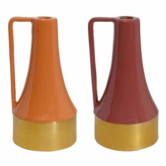 Kaarshouder DKD Home Decor Metaal Coating (11 x 11 x 20 cm) (2 Stuks) 1