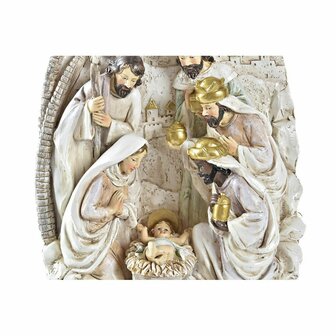 Kerststal set DKD Home Decor Gouden Cr&egrave;me Hars Multicolour (18 x 9 x 25,5 cm) (2 Stuks) 3