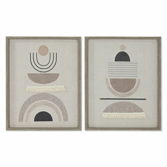 Canvas Home ESPRIT Beige Modern Scandinavisch 40 x 4 x 50 cm (2 Stuks) 1