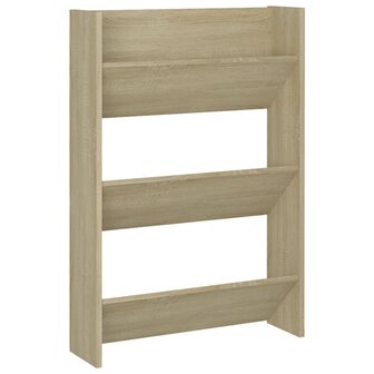Wandschoenenkast 60x18x90 cm spaanplaat sonoma eikenkleurig 2