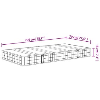 Binnenveringmatras middelhard 70x200 cm 9