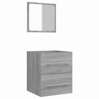 Badkamerkast met spiegel 41x38,5x48 grijs sonoma eikenkleurig  2