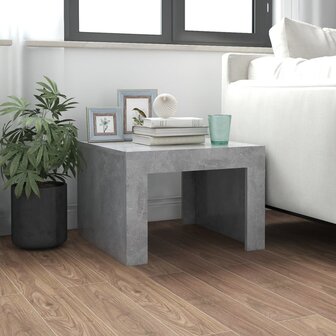 Salontafel 50x50x35 cm bewerkt hout betongrijs 1