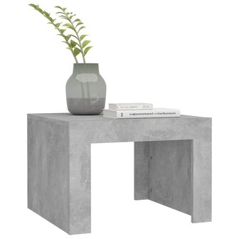 Salontafel 50x50x35 cm bewerkt hout betongrijs 4