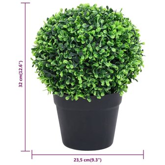 Kunstplanten met pot 2 st buxus bolvorming 32 cm groen 6