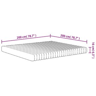 Schuimmatras middelzacht 200x200 cm 9