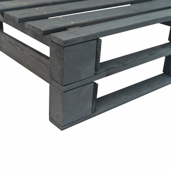 Tuinbank pallet met grijze kussens grenenhout 6