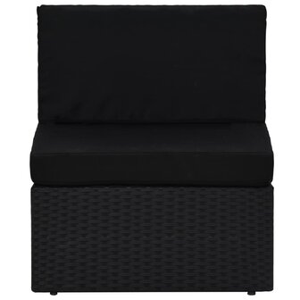 Middenbank sectioneel poly rattan zwart 2