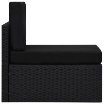 Middenbank sectioneel poly rattan zwart 3