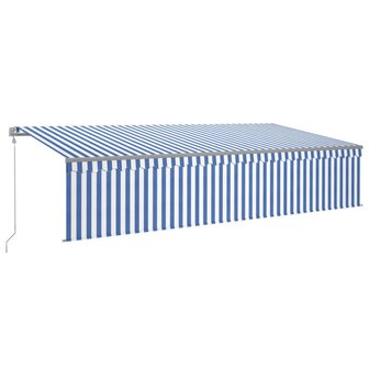 Luifel automatisch rolgordijn LED windsensor 6x3 cm blauw wit 2