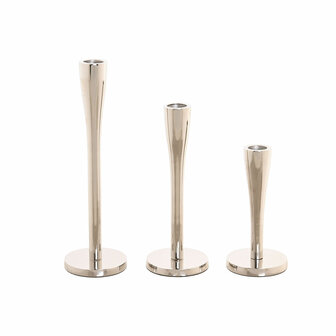 Kandelaar Home ESPRIT Zilverkleurig Aluminium Modern 7,5 x 7,5 x 25 cm 1