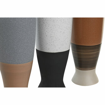 Vaas DKD Home Decor Wit Grijs Terra cotta Porselein 9,6 x 9 x 28,6 cm 9,6 x 9 x 29 cm (3 Stuks) 3