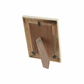 Fotolijsten Home ESPRIT Wit Natuurlijk Hars Mangohout Stads 3