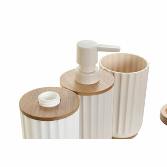 Badset DKD Home Decor Wit Beige Bamboe polyestyreen 16 x 9 x 18 cm 3 Onderdelen (2 Stuks) 2