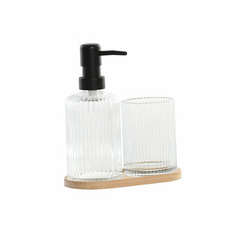 Badset Home ESPRIT Transparant Natuurlijk Bamboe Kristal Modern 3 Onderdelen 1