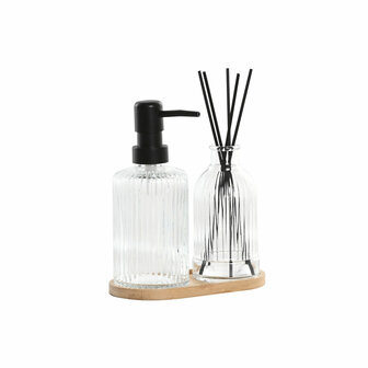 Badset Home ESPRIT Zwart Transparant Bamboe Kristal Modern 3 Onderdelen 1