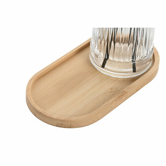 Badset Home ESPRIT Zwart Transparant Bamboe Kristal Modern 3 Onderdelen 4