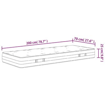 Pocketveringmatras middelhard-hard 70x200 cm 9