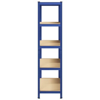 Opbergrek 5-laags staal &amp; bewerkt hout blauw 5