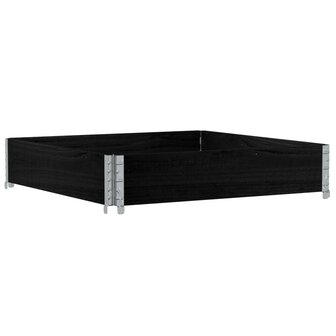Palletopzetrand 100x100 cm massief grenenhout zwart 2