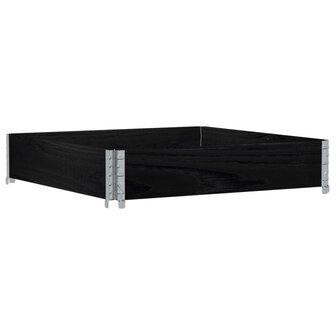Palletopzetrand 100x100 cm massief grenenhout zwart 5
