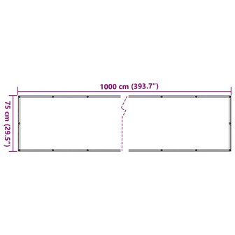 Balkonscherm 1000x75 cm PVC cr&egrave;mekleurig 6