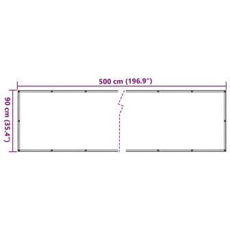 Balkonscherm 500x90 cm PVC wit 6