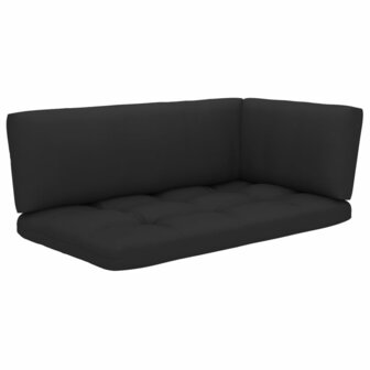 Tweezitsbank pallet met kussens wit ge&iuml;mpregneerd grenenhout 4
