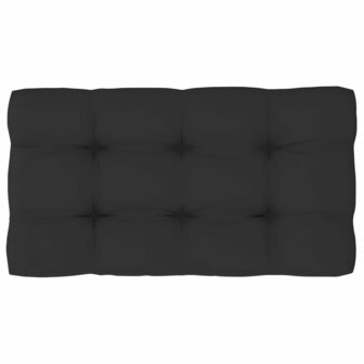 Tweezitsbank pallet met kussens zwart ge&iuml;mpregneerd grenenhout 8