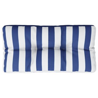 Palletkussen gestreept 80x40x12 cm stof blauw en wit 2