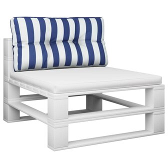 Palletkussen gestreept 80x40x12 cm stof blauw en wit 3