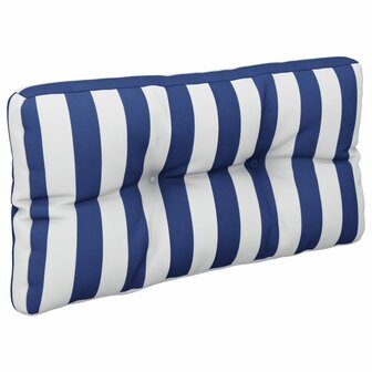 Palletkussen gestreept 80x40x12 cm stof blauw en wit 4
