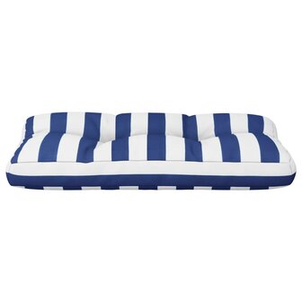 Palletkussen gestreept 80x40x12 cm stof blauw en wit 5