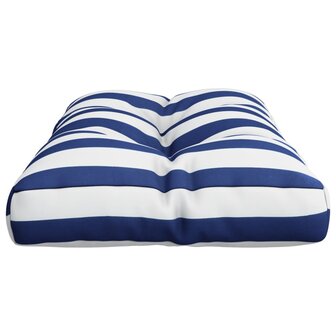 Palletkussen gestreept 80x40x12 cm stof blauw en wit 6