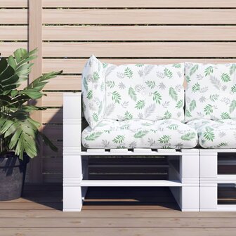 Palletkussens 3 st bladpatroon oxford stof 1
