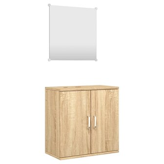   2-delige Badkamermeubelset bewerkt hout eikenkleurig 2