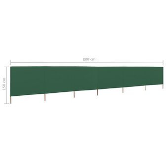 Windscherm 6-panelen 800x120 cm stof groen 6