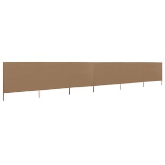 Windscherm 6-panelen 800x120 cm stof taupe 2