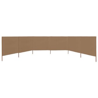 Windscherm 6-panelen 800x120 cm stof taupe 3