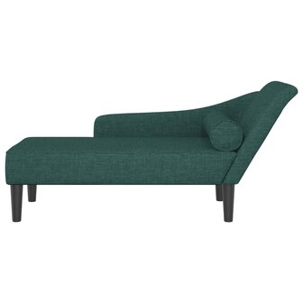 Chaise longue met kussens stof donkergroen 3