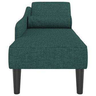 Chaise longue met kussens stof donkergroen 4