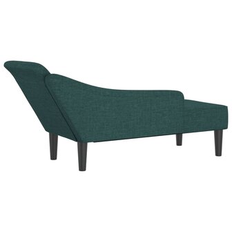 Chaise longue met kussens stof donkergroen 5